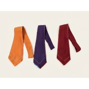 Vintage 1950s Monterey Hand Loomed Mills Wool Pick Stitch Skinny Ties Set 4"